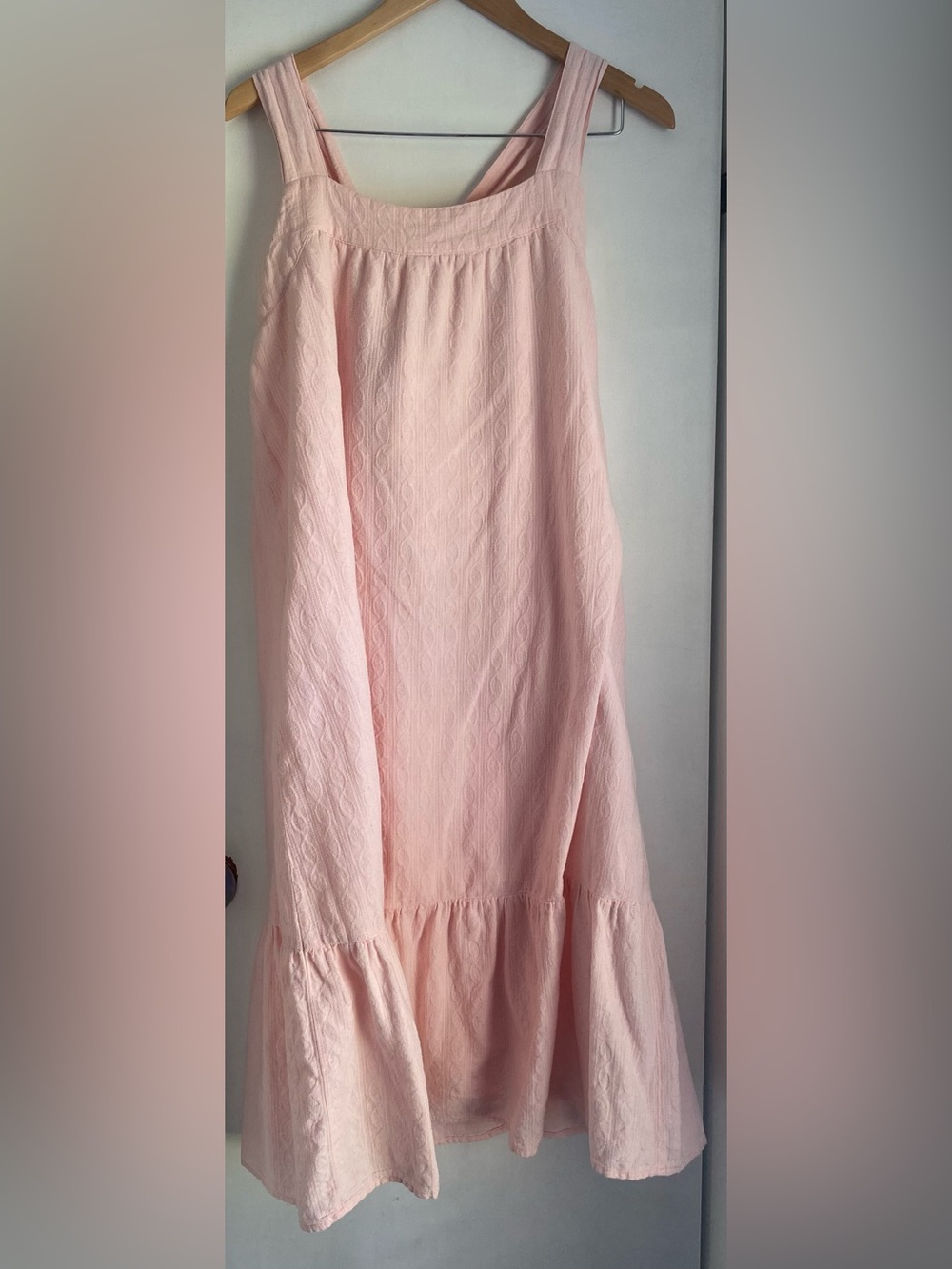 Carve Designs Organic Cotton M A-Line Midi Dress Peach Tie-back